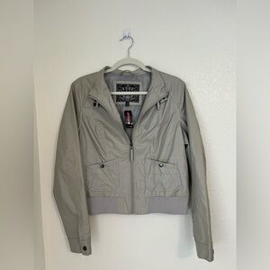 Last Kiss Light Gray Zip-Up Jacket
